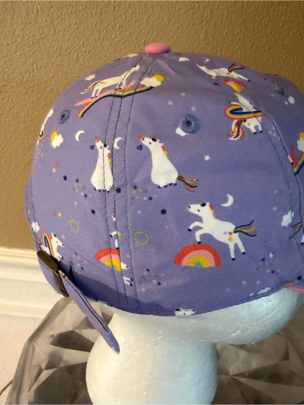 Girls 47 Embroidered England Patriots Purple Unicorn Hat Adjustable